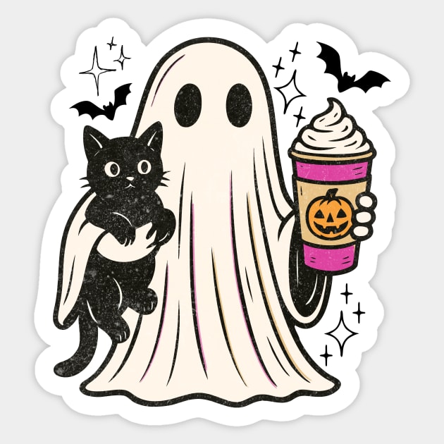 Pumpkin Spice Latte Ghost Halloween Sticker by The WYLD Tribe